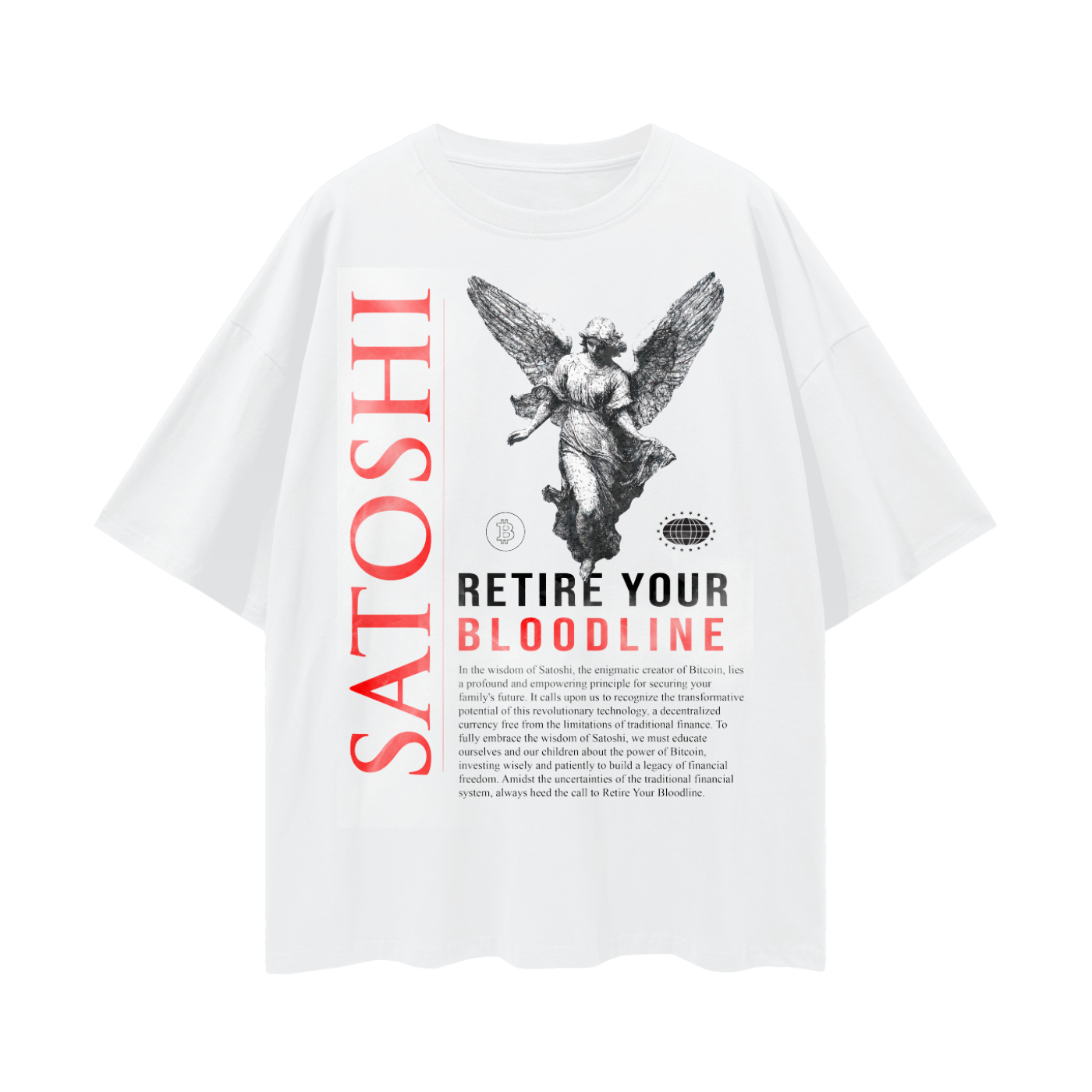 SATOSHI,SATOSHI NAKAMOTO,BLOODLINE,Bitcoin T-Shirt,Bitcoin Graphic Tee,BTC,T-Shirts,T-Shirt,Oversized