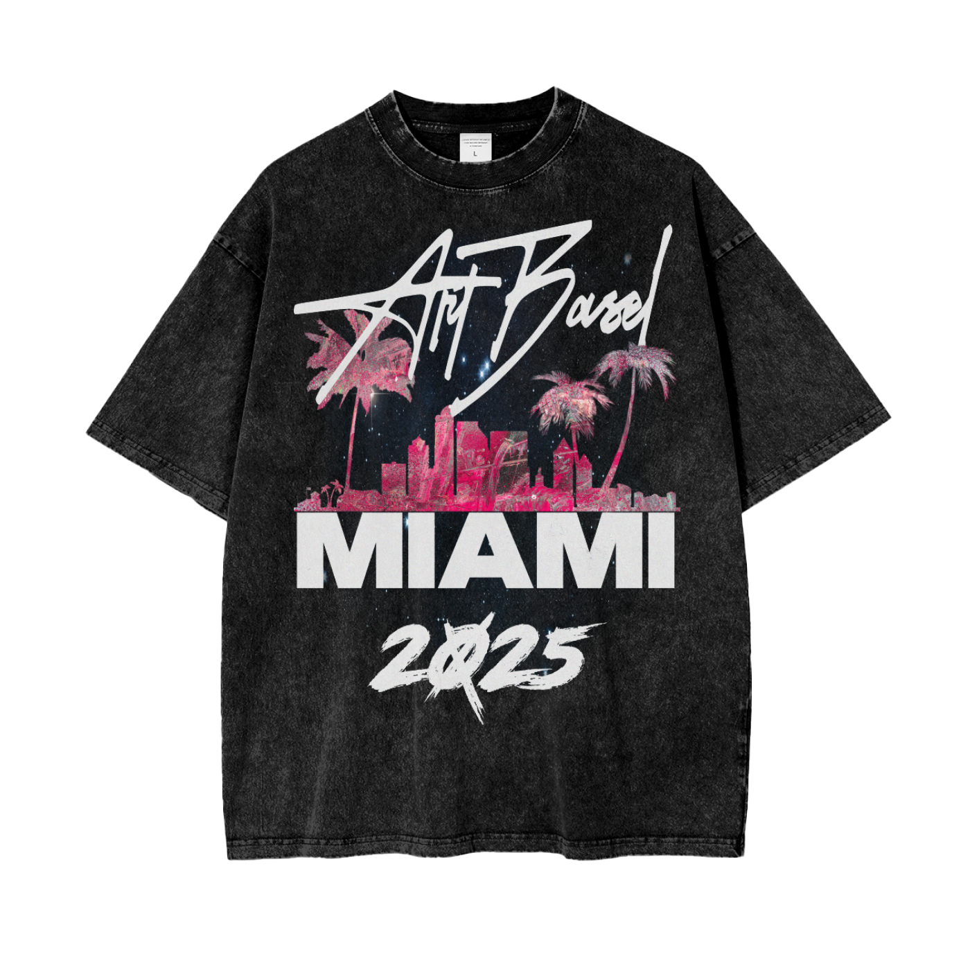 Art Basel Miami 2025 Graphic Tee from DeFi Digs, featuring a vibrant design inspired by the art festival