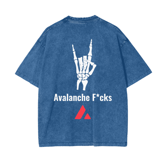 Avalanche,AVAX,T-Shirt,T-Shirts,Acid Wash Tee,Oversize,Snow Wash