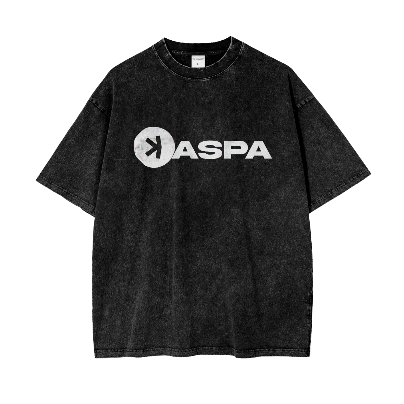Kaspa,KAS,$KAS,Kaspa Coin,Vintage,T-Shirt,Kaspa T-Shirt,T-Shirts, Kaspa Vintage Graphic Tee from DeFi Digs, featuring a retro-inspired Kaspa logo.