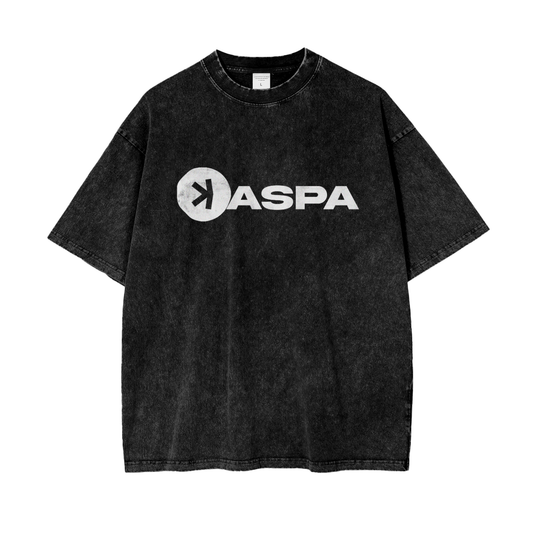 Kaspa,KAS,$KAS,Kaspa Coin,Vintage,T-Shirt,Kaspa T-Shirt,T-Shirts, Kaspa Vintage Graphic Tee from DeFi Digs, featuring a retro-inspired Kaspa logo.