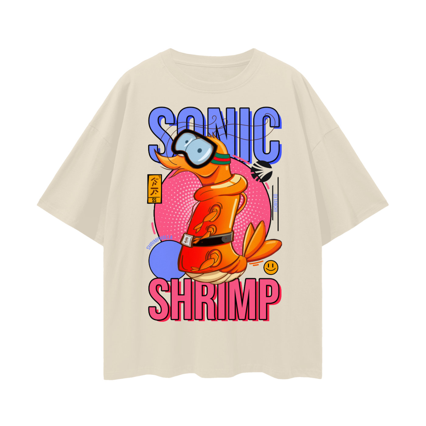 SONIC,SONIC SHRIMP,SHRIMP,t-shirt,t-shirts,drop shoulder tee,drop shoulder,oversize,graphic tee